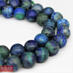 Natural Stone Matte Lapis Lazuli Malachite Azurite Agates Stone Beads For Bracelet Necklace Making 4-10mm 15inch MMAB21