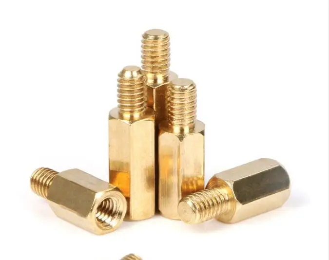 

M3 Male 6mm x M3 Female 4-60 mm Brass Standoff Spacer M3 (4-60)+6 Copper Hexagonal Stud Spacer Hollow Pillars m3*(4-60)+6mm