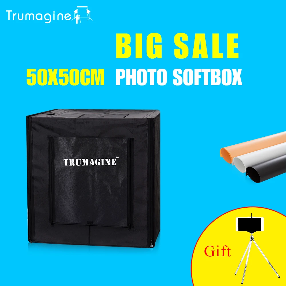 

TRUMAGINE 50*50*50CM Photo Studio Softbox Lightbox Light Tent Photograghy Soft Box Kit For Camera DSLR