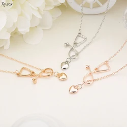 4 Colors Doctor Nurse Stethoscope Lariat Heart Pendant Chain Necklace Jewelry