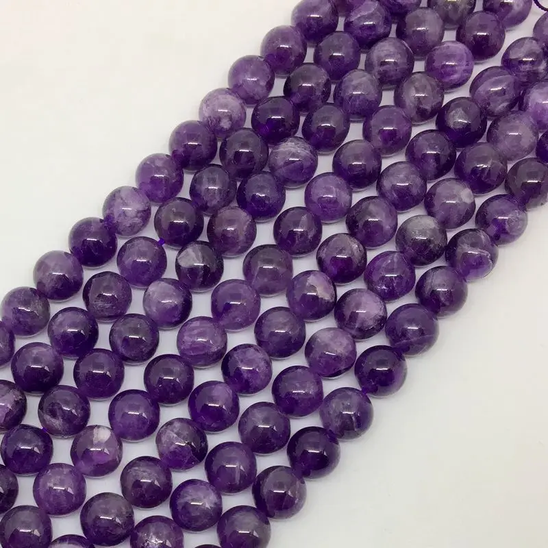 

Natural Amethysts Stone Bead Strand Loose Spacer Round 4 MM 6 MM 8 MM 10 MM 12 MM For DIY Bracelets Necklaces Woman Jewelry