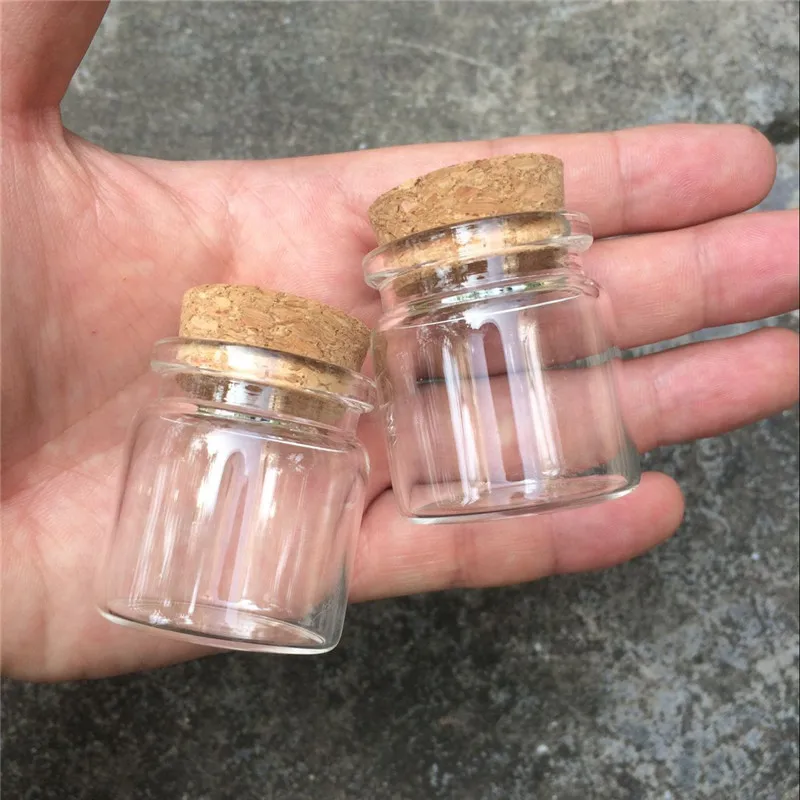 37x40x27mm 20ml Cute Glass Vials Glass Bottles with Corks Small Glass Jars Gift Bottles 50pcs Factory Wholesale