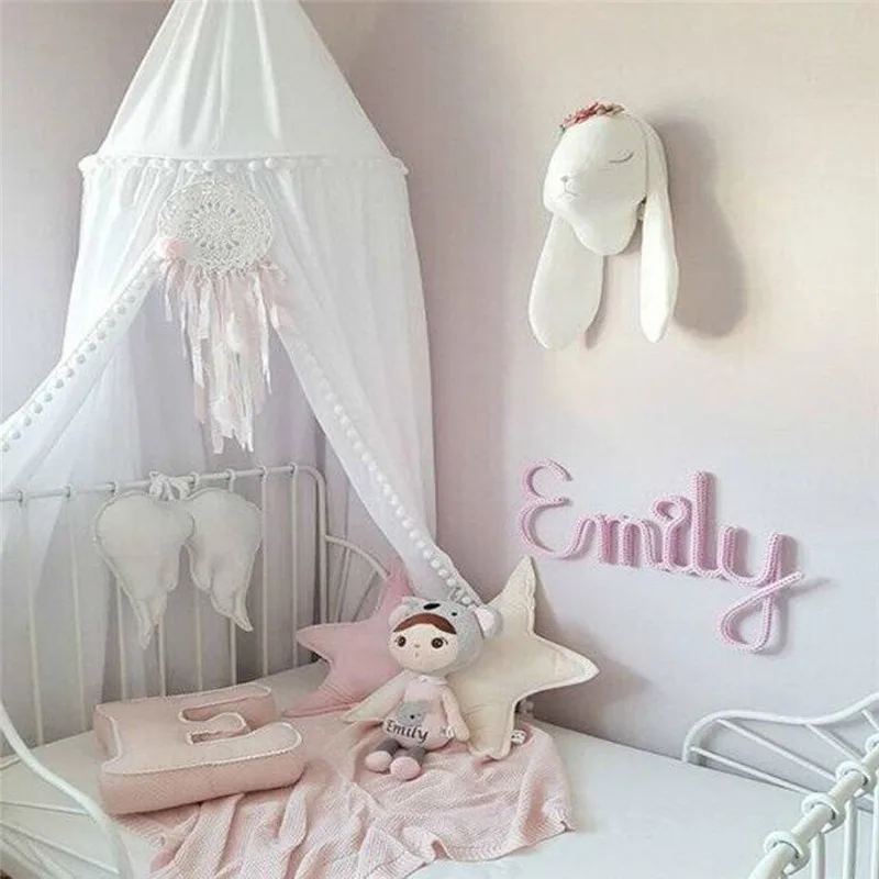 Cute Kids Room Wall Decoration Single Door Hanging Net Children Bedroom Decor Cotton Kids Girls Ball Mantle Nets Tents