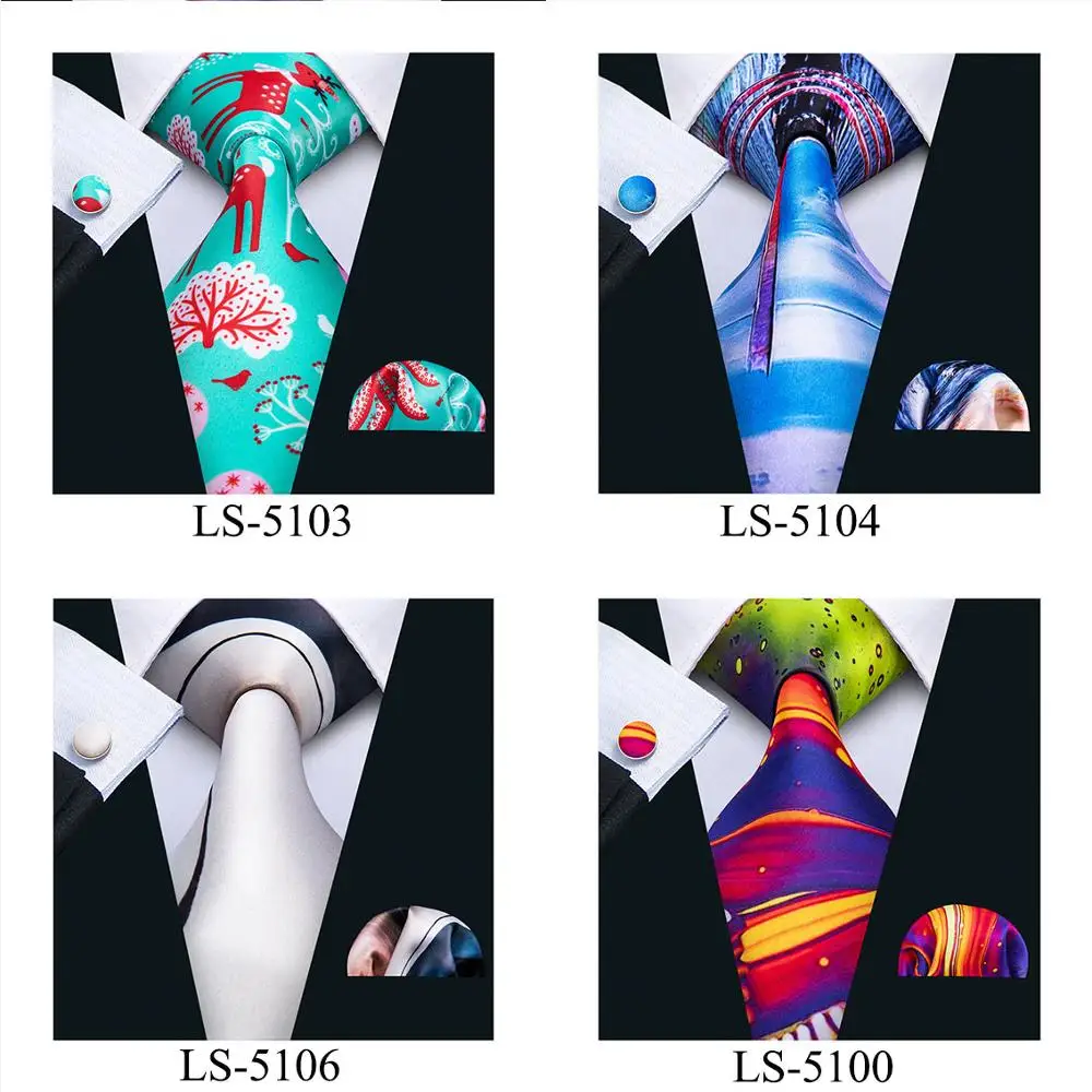 Nieuwe Collectie Mannen Stropdas 100% Zijde Heren Tie 7 Kleuren Print Ties Voor Mannen Wedding Barry.Wang Zakelijke Stijl Dropshipping Tie LS-07