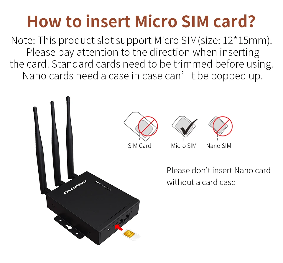 Comfast szybki zewnętrzny 2.4G 4G LTE bezprzewodowy Router wi-fi AP Plug and Play CF-E7 Modem do kamery IP/poza zasięgiem Wifi