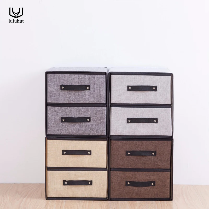 luluhut linen storage drawers new design washable storage box cloth bra socks organizer underwear finishing box drawer organizer