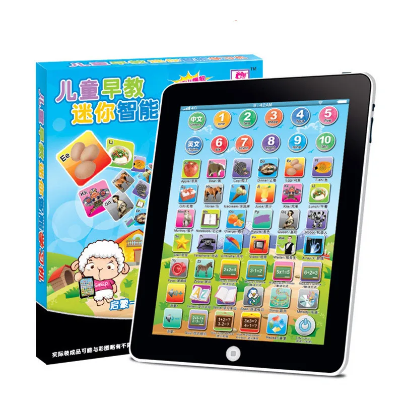 Mini tablet infantil cambio cinese lingua inglese alfabeto musicale tocco del bambino apprendimento giocattolo per bambini macchina giochi educativi giocattolo