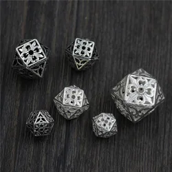 1pc 100% 925 Sterling Silver Vintage Hollow Flower Space Beads Craft Handmade Charm S925 Silver Loose Beads DIY Jewelry Making