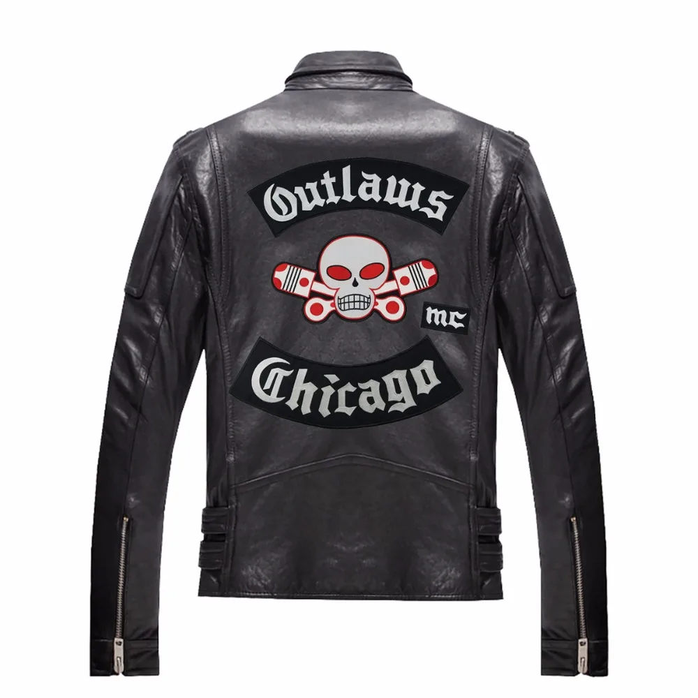 Original Outlaw Chicago Forgives biker patch Embroidered Iron On Rider full set big Patch for clothing