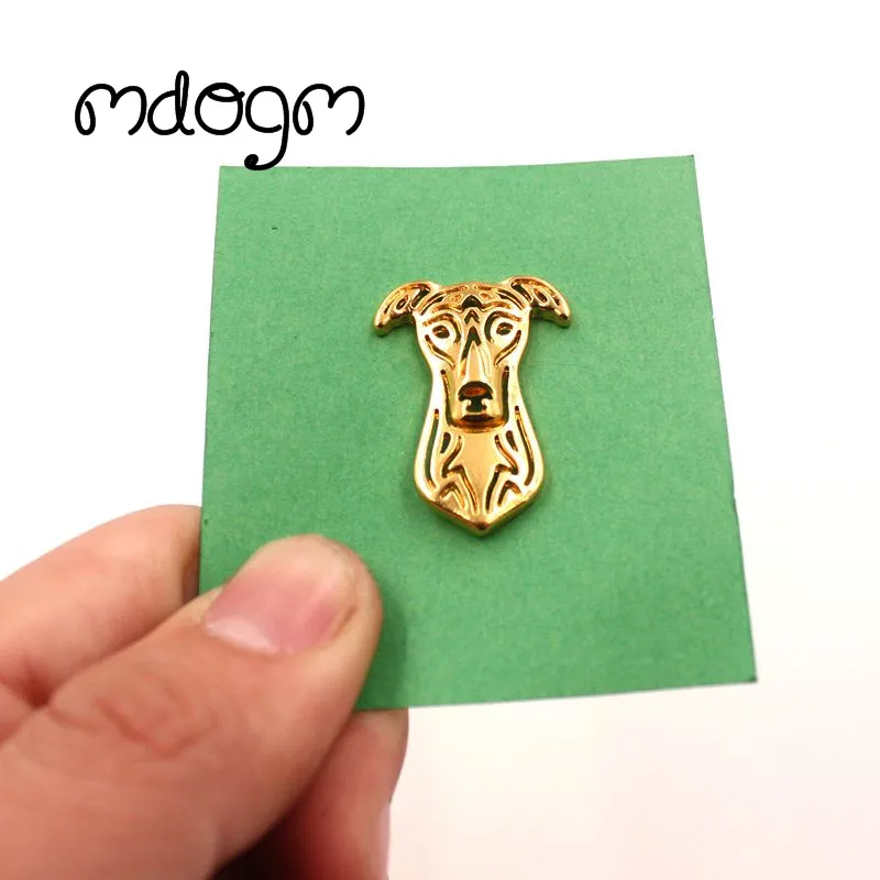 Mdogm Greyhound Dog Animal Brooches And Pins  Suit Cute Funny Metal Small Father Birthday Fahion Gift For Male Men B135