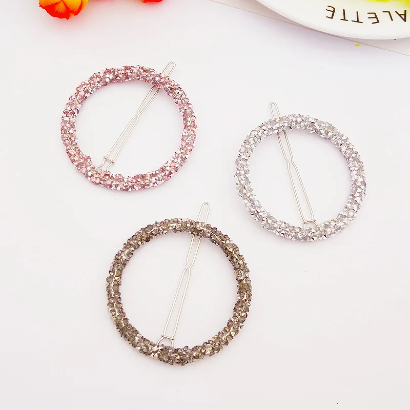 Fashion Woman Hair Accessories Triangle Hair Clip Pin Metal Geometric Alloy Headdress Moon Circle Hairgrip Barrette Girls Holder