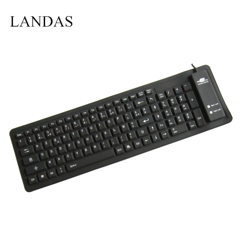 

Landas Silicone French Keyboard For Notebook Rolled Waterproof Wired Silicone Keyboard French Spanish For Desktop PC