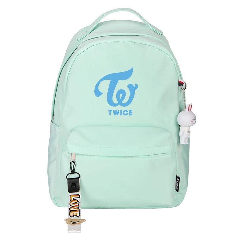 Korean Group TWICE Girl Pink Backpack Candy Color Women Daypack Nylon School Bags for Teenage Girls Mochila Feminina Rugzak