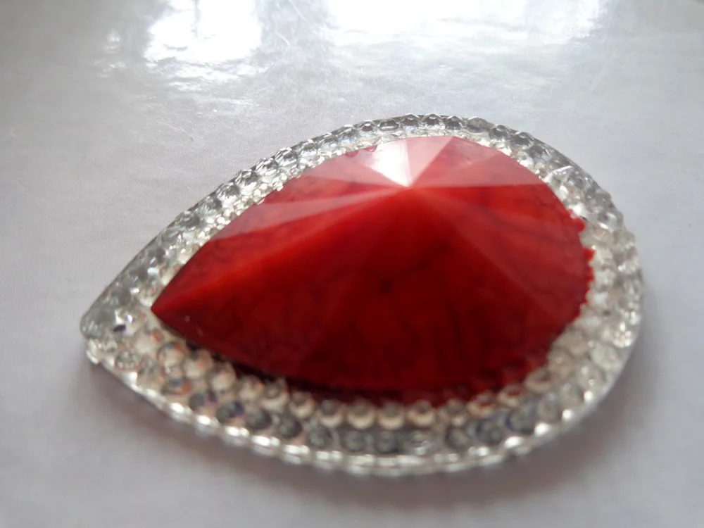 30*40mm Red AB colour  big rhinestones sew on stones resin crystal  drop shape flatback gem stones  free shipping 20pcs/lot