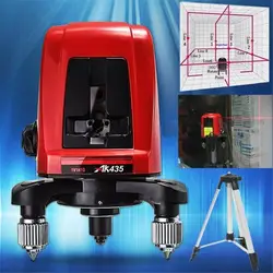 AK435 Laser Level 2 Line 1 Point Laser 635nm Slash Function Vertical Horizontal Self-leveling Cross Laser Level Meter