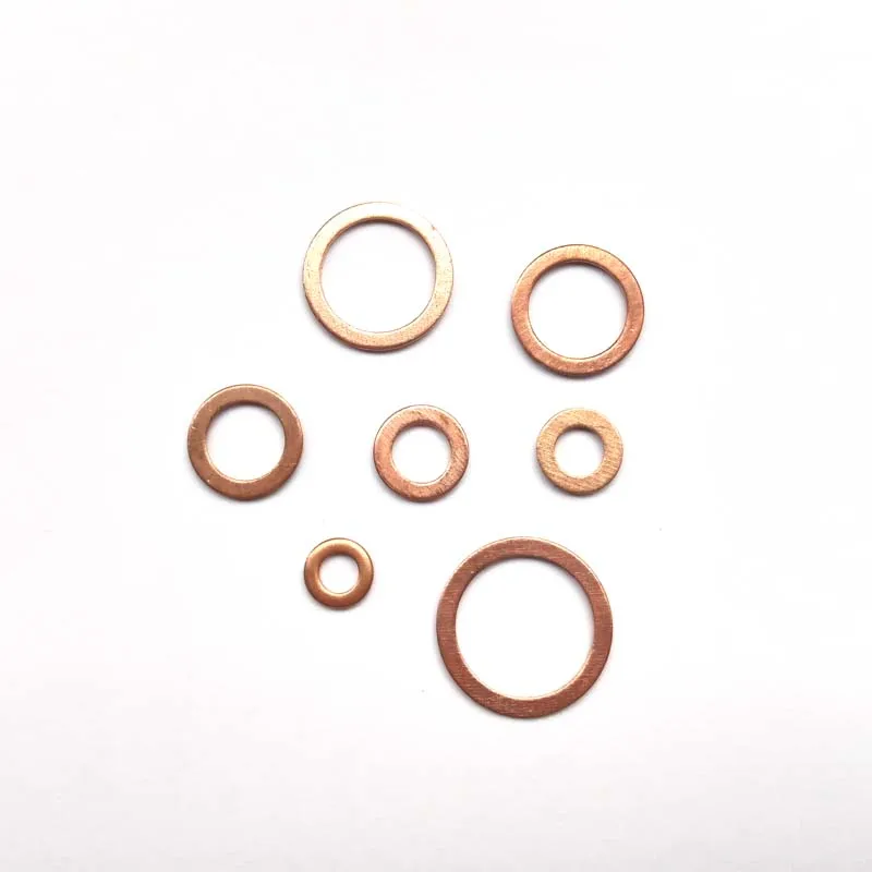 100pcs/set M4-M14 Professionelle Assorted Kupfer Washer Dichtung Set Flache Ring Dichtung Sortiment Kit