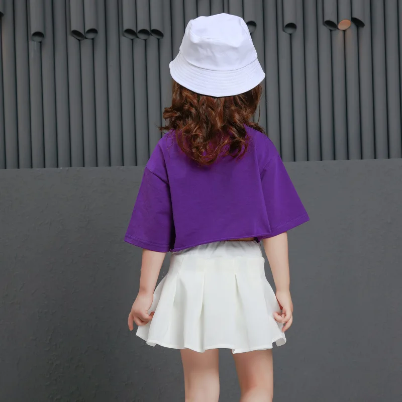 Kid Hip Hop Clothing Sweatshirt Cropped Tops Cute White Skirt Girls Ballroom Dance Costume Jazz Dancing Clothes Street Wear