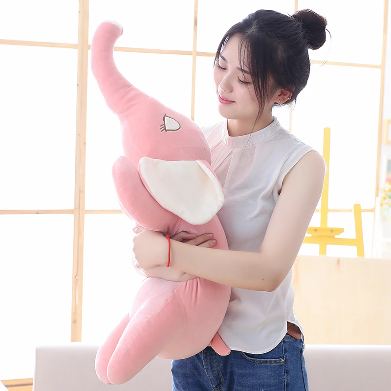 

large 85cm cartoon prone elephant plush toy down cotton soft doll sleeping pillow Christmas gift s2512