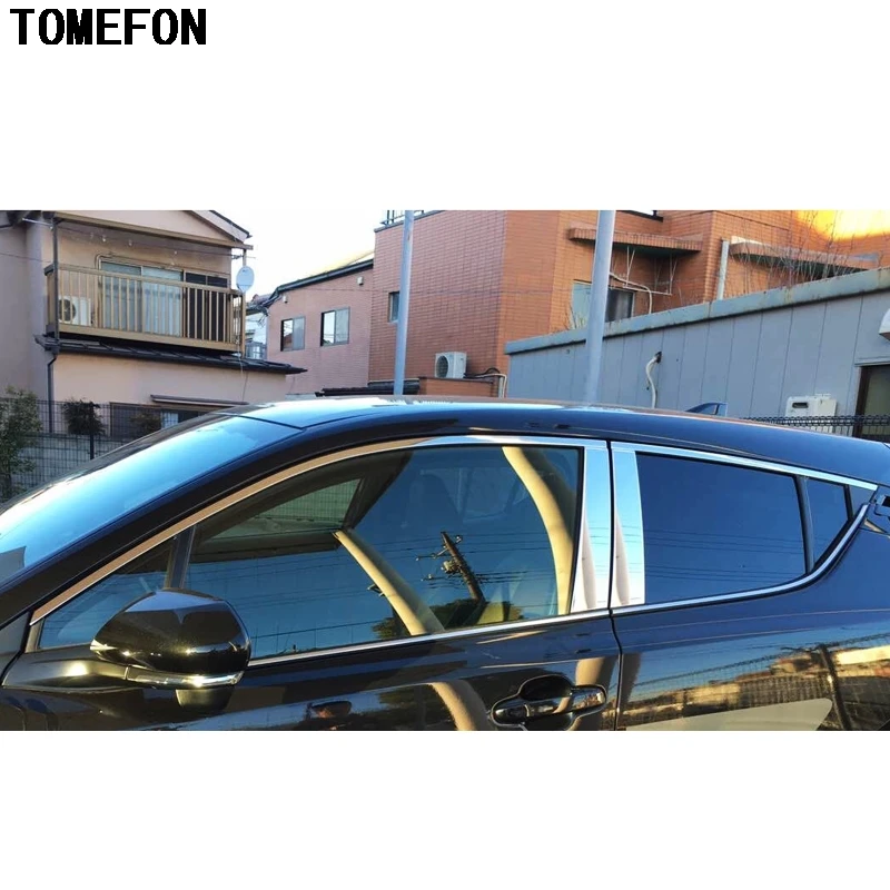 TOMEFON Stainless Steel For Toyota C-HR CHR 2016 2017 Window Molding Trim Chrome Pillar Covers Sill Trims Exterior Styling 18pcs