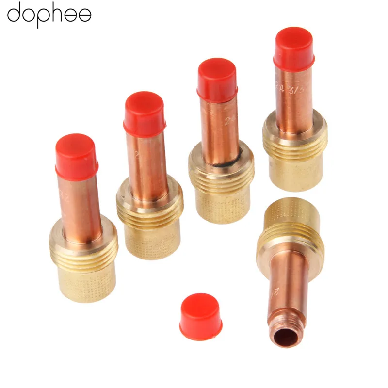 Lente para gás do corpo de pinça dophee 45v26m, para tig, tocha de soldagem, 2.0mm (3/32 polegadas), corpo de pinça, 5 peças, novo, quente