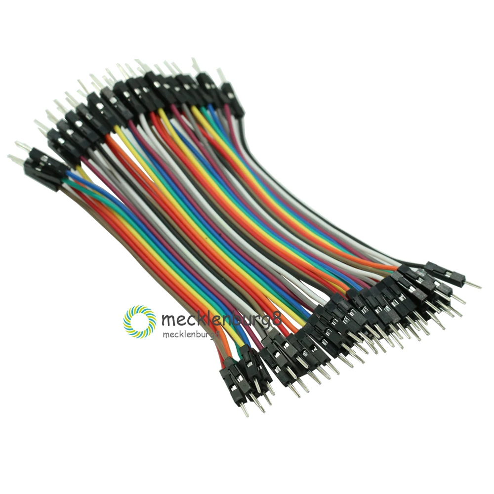 40PCS 10CM 2.54MM Row Male to Male Dupont Cable Breadboard Jumper Wire For arduino