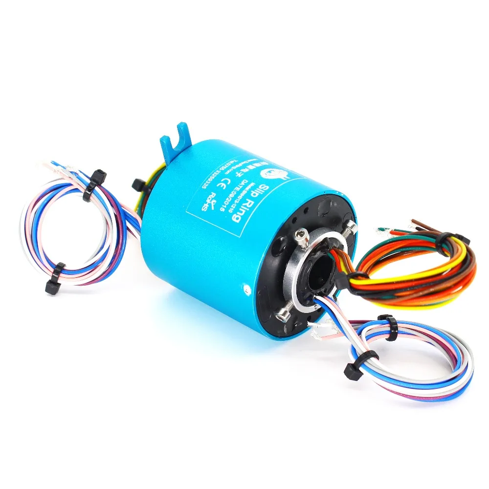 Senring Rotary joint slip ring 12.7mm gold contacts of  12 circuits 10A through bore slip ring