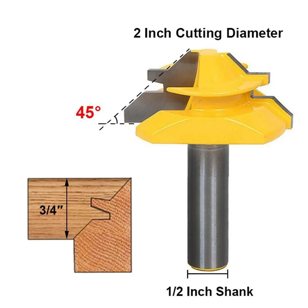 45 Graden Lock Mijter Router Bit 1/4 Inch 1/2 Inch Schacht Gezamenlijke Router Bit Houtbewerking Cutter Tool