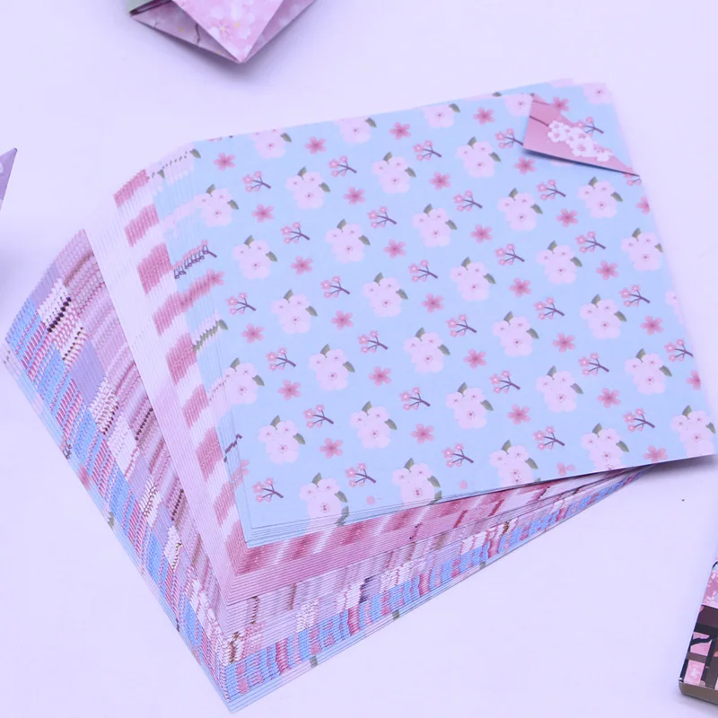 50 قطعة 15 سنتيمتر مربع اوريغامي ورقة مزدوجة الجانب الأزهار للطي ساكورا أوراق الحرفية الاطفال اليدوية scrapبها بنفسك سكرابوكينغ الحرفية الديكور