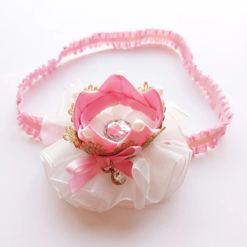 

10pcs Fashion Cute Glitter 3D Gemstone Tiaras Hairbands Solid Kawaii Gauze Cutouts Crown Soft Headbands Headwear