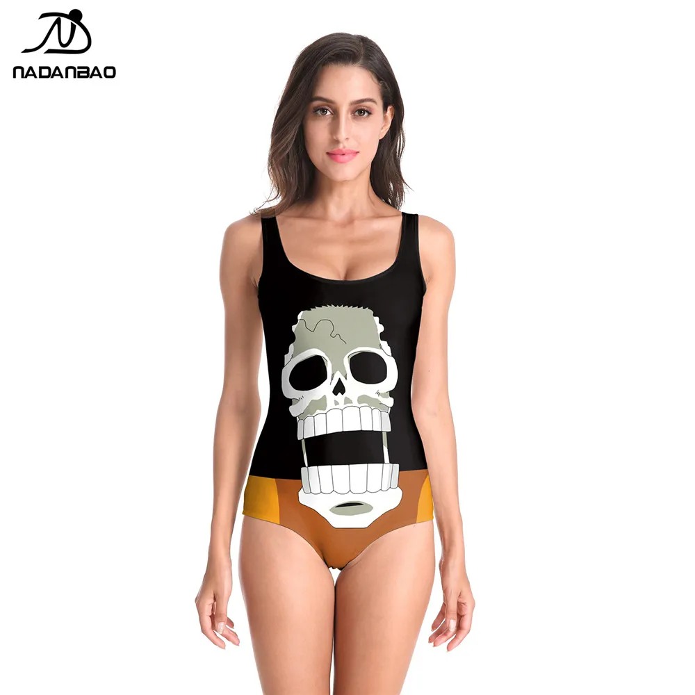 NADANBAO New Arrivals Summer Casual Swimwear Women Sexy Beach Wear 3d Printed Pattern Bathing Suit One Piece Ladie Swimsuit