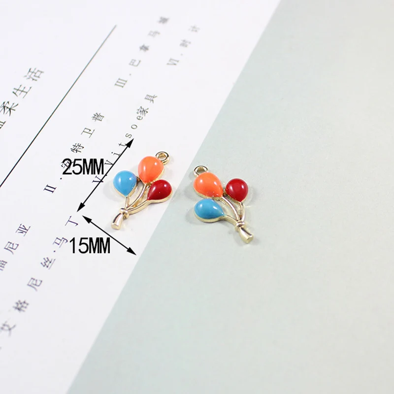 10pcs/lot Cute Ballon Enamel Charms Fit DIY multicolor Drop Oil Alloy Pendant Handmade Earring Bracelet Jewelry AccessoriesYZ121