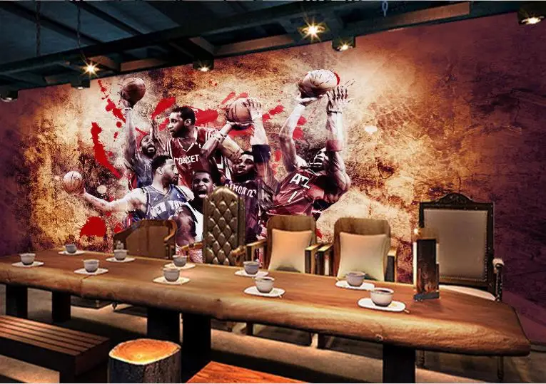 custom 3d photo wallpaper art wall mural basketball star living room Bar tooling background wall wallpapers