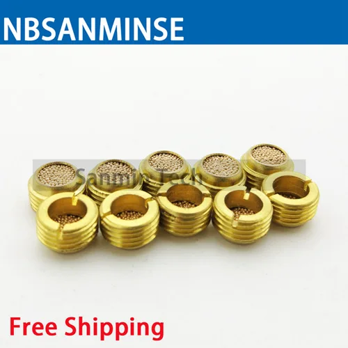 10 teile/los nbsanminse sp Typ Messing Schall dämpfer Abluft schall dämpfer Sinter kupfer Schall dämpfer Filter pneumatisch 1/8 1/4 3/8 1/2 Gewinde – Detail 4