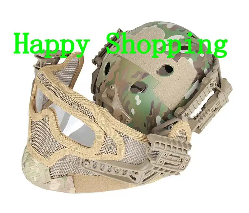 

Tactical Helmet Military Mask with Goggles for Airsoft Army Paintball WarGame Outdoor Sport Motorcycle Cycling Hunting