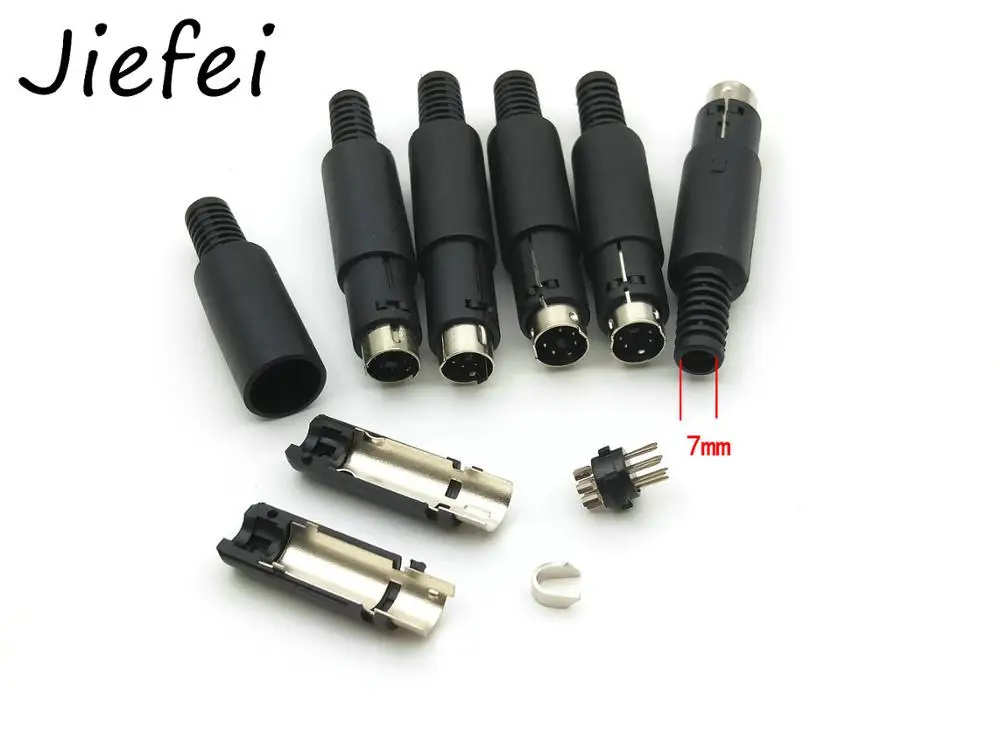 10pcs Mini DIN Male or Female Plug 3pin 4pin 5pin 6pin 7pin 8pin Inline Audio AV Connector DIY Parts for Chassis Cable Mount