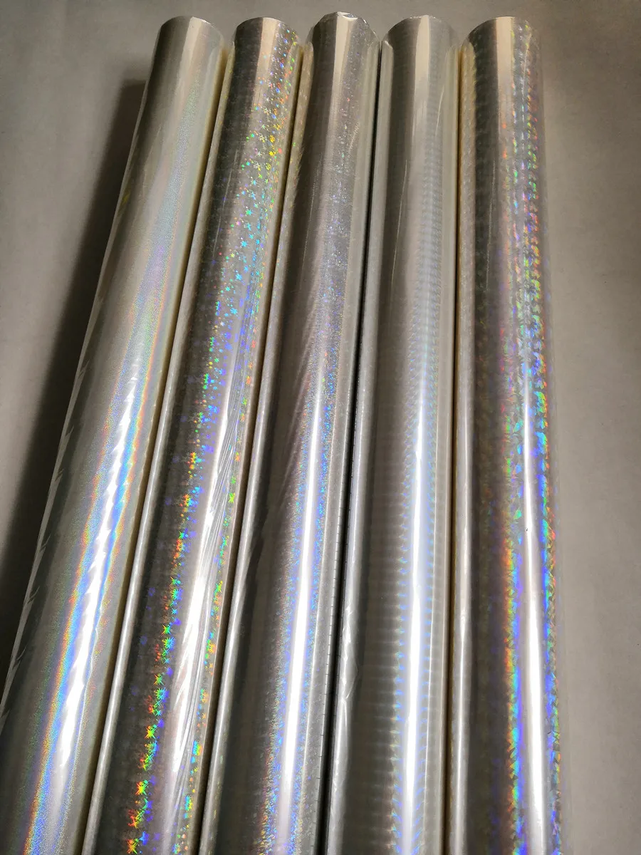 Holographic foil transparent foil different designs mixed stamping foil hot press on paper or plastic materials  transfer foil