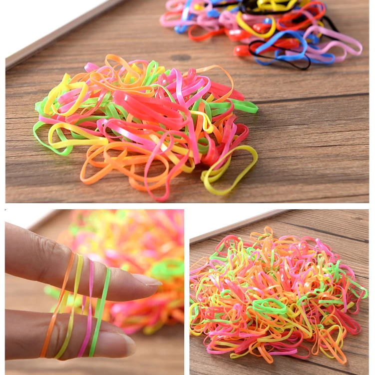 300pcs/lot Korean Candy Color Headwear Hair Ring Ropes Ponytail Holder Disposable Elastic Hair Bands for Girls Hair Accessories