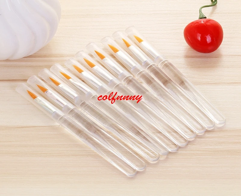 100pcs/lot Fast Shipping Newly Transparent Clear Handled Eyeliner Lip Eye Liner Makeup Brushes Tool Brushes for Makeup