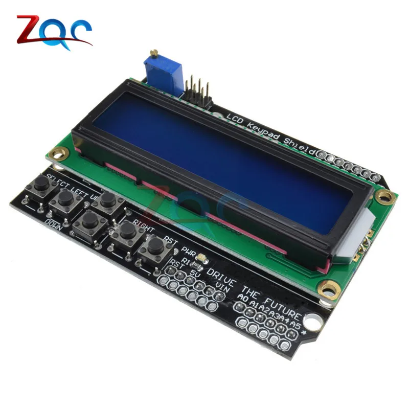 LCD Display For Arduino 1602 Keypad Shield Module 16x2 5V Blue Backlight With White Word Display For ATMEGA328 ATMEGA2560