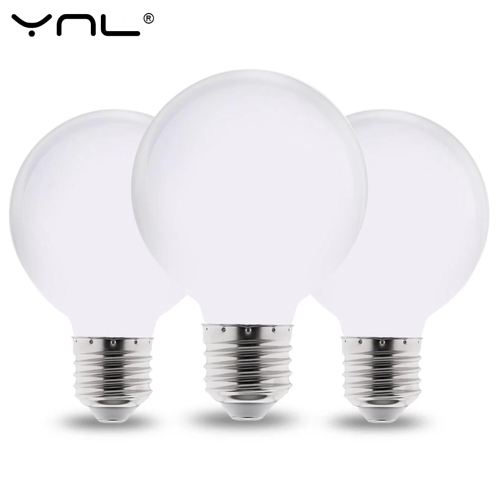 Milky E27 LED Light Bulb 220V 110V 85-265V Lampada LED Lamp G80 G95 G125 Ampoule LED Bulb Cold / Warm White For Chandelier