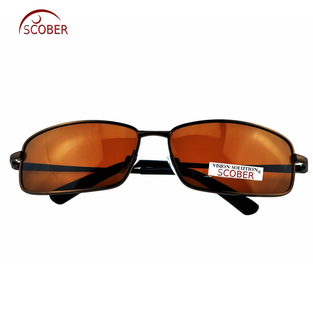 Rectangular Brown Polarized Sunglasses  Lens Eyeglasses Spring Hinge Driving Vintage Male Google Eyewear