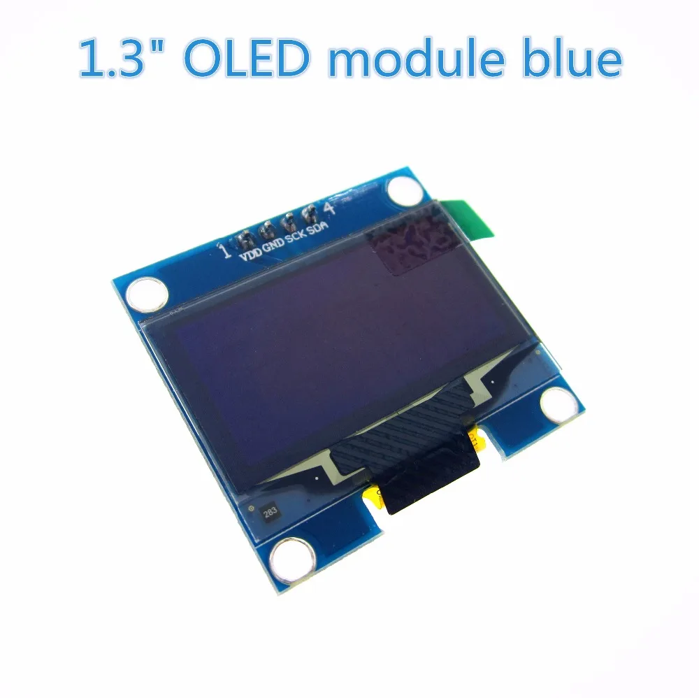 Hailangniao 1 pces 1.3 "módulo oled cor azul iic i2c 128x64 1.3 polegadas oled lcd display led módulo 1.3" iic i2c comunicar