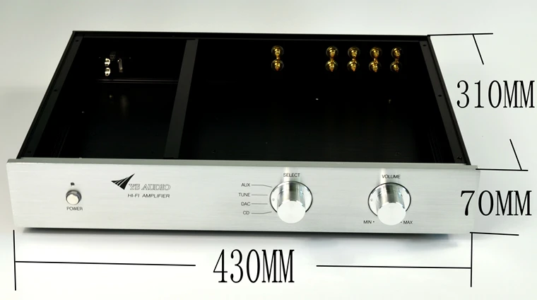 4307 Telaio preamplificatore completamente in alluminio Scatola amplificatore di potenza/custodia fai-da-te per JC-2