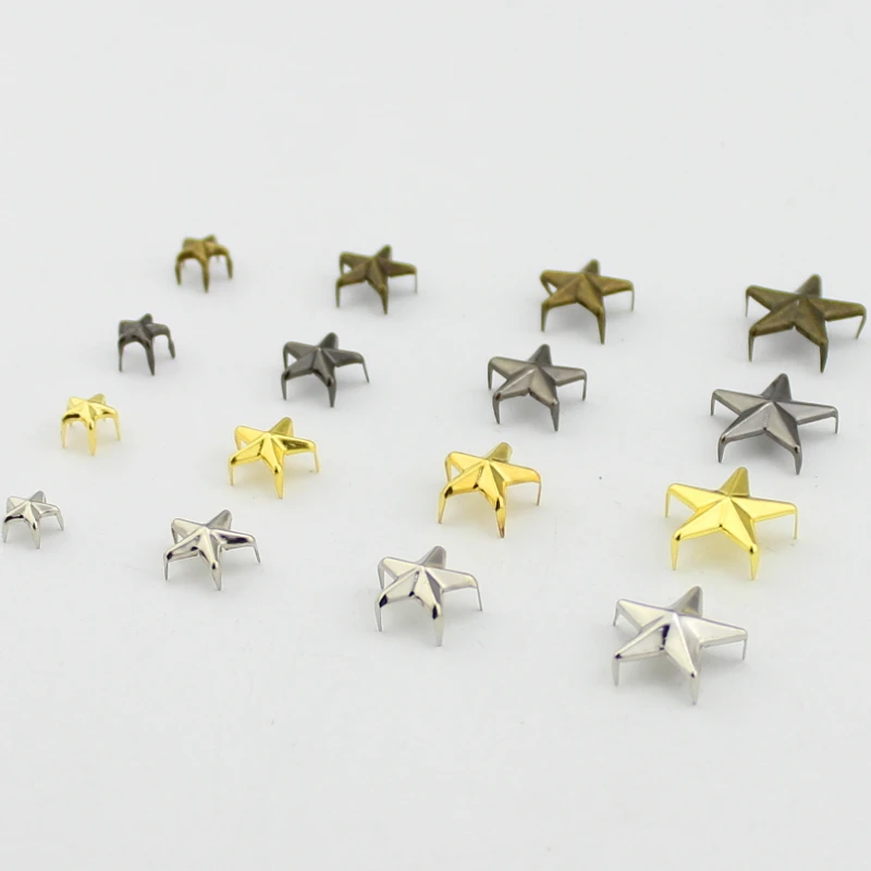 4 Colors High Quality 5 Claws Stars Pentagram Garment Rivets For Leather Studs Spikes For Clothing Jewelry Bags DIY Accessory