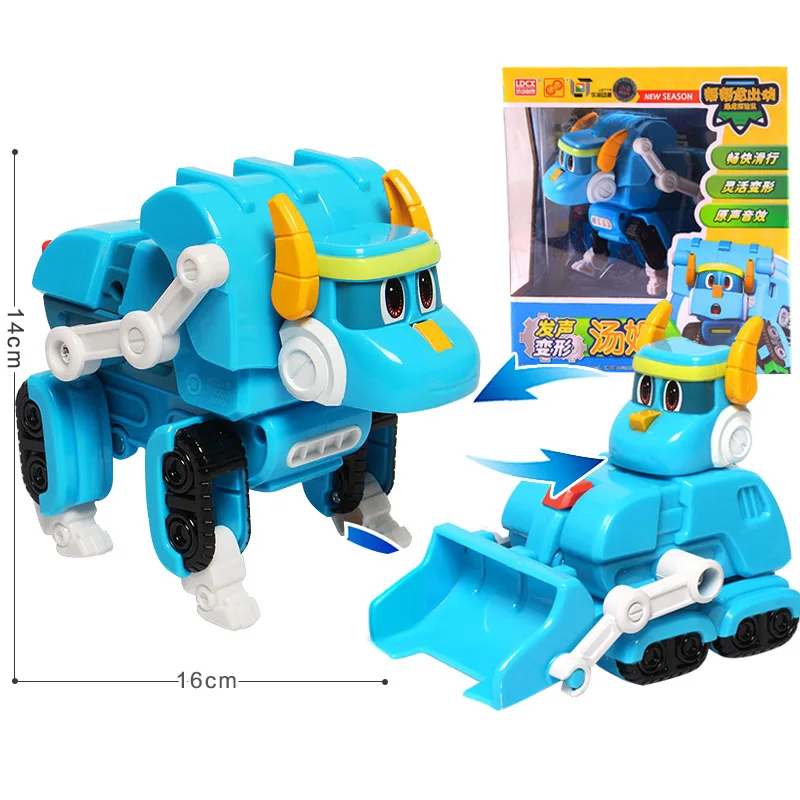 5 teile/satz Große Gogo Dino ABS Verformung Auto/Flugzeug Mit Sound Action-figuren REX/PING/TOMO Transformation dinosaurier spielzeug für Kinder