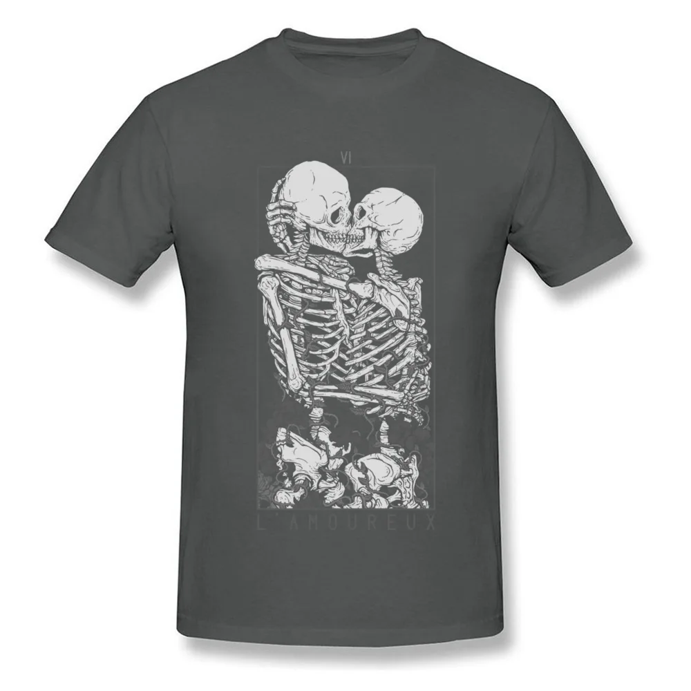 The Lovers Sweet Kiss Skull Tshirts Hug Me Pure Cotton Couple Skeleton Skull T Shirt Men Easter Day Death Punk Style T Shirts