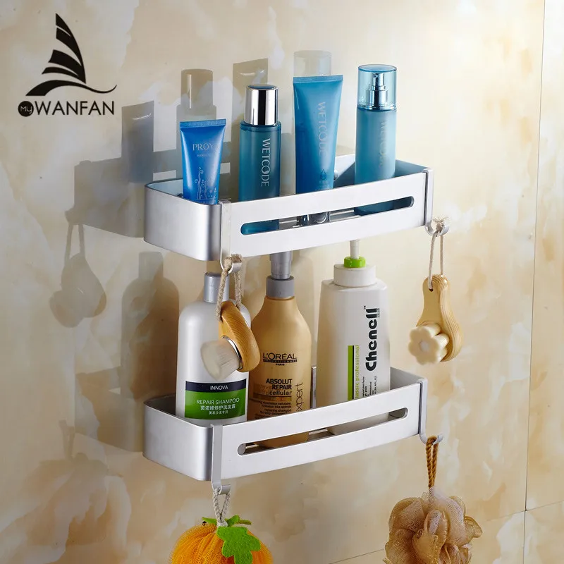 

Bathroom Shelves Metal Shower Corner Shelf Cosmetic Rack Soap Shampoo Storage Hooks Modern Bathroom Fitting Bath Holder 9246