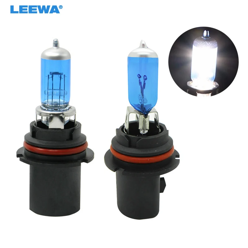 LEEWA 2pcs White 9004 9007 12V 55W Car FogLights HalogenBulb Headlights Lamp  Car Headlight Bulbs #CA2031