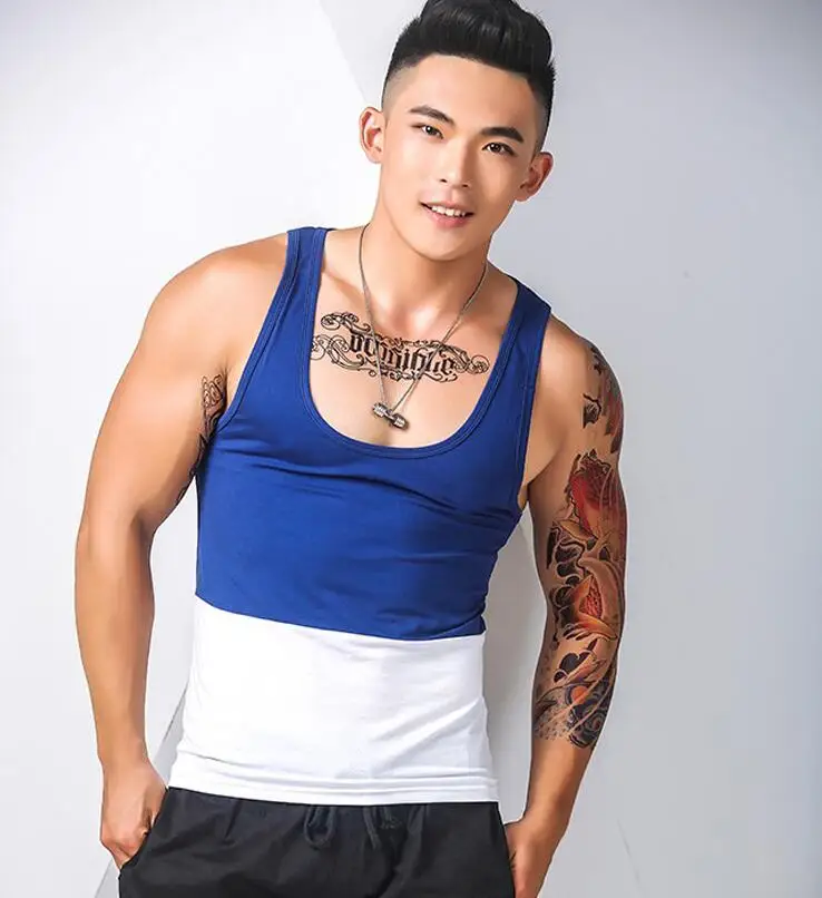 Free shipping Men\'s vest  sleeveless  Sexy split   breathable sportswear Private customized BOYTHOR