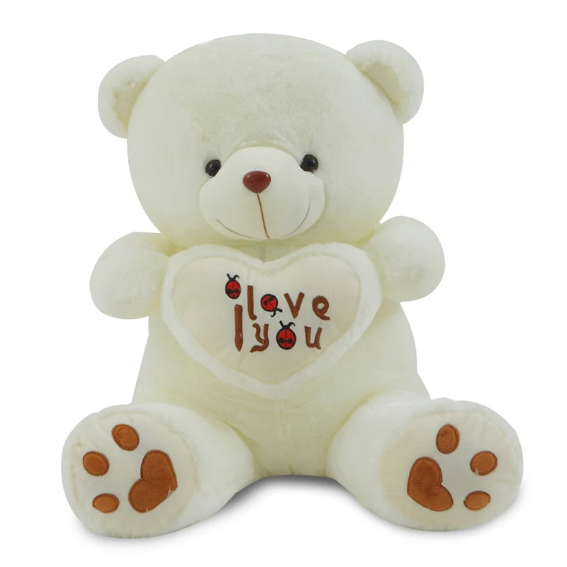 1pc Big I Love You Teddy Bear Large Stuffed Plush Toy Holding LOVE Heart Soft Gift for Valentine Day Birthday Girls' Brinquedos